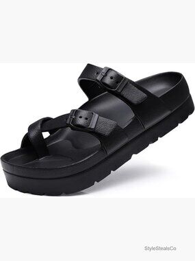 Platform Sandals with Arch Support Comfortable Foam Slides Summer Beach Sandals